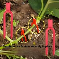 50Pcs Durable Red Plant Clips, Plastic Garden Vine Fixing Clips for Strawberry & Watermelon, Crop Support Tools