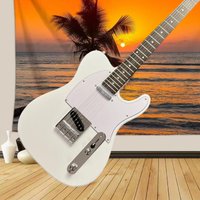 White TLE Alder Wood Body Maple Fingerboard Gift Fixed Bridge Electric Guitar Free Delivery