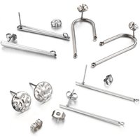 10pcs Stainless Steel Ear Studs with Ear Back for Jewelry Making Earring DIY
