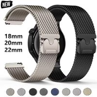 18/20/22mm Milanese Loop Strap For Huawei Watch GT6Pro 5 4 GT5Pro 46mm Metal Parachute Buckle For Samsung Galaxy Watch 7 6 4 4