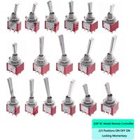 2PCS 3/6Pin RC Model Remote Controlller Flat Handle 6mm Panel Mount Mini Toggle Switch 2/3 Positions ON OFF ON Locking Momentary
