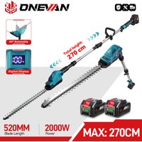 ONEVAN Elektrische Heckenschere für hohe Äste, kabellose, teleskopische Heckenschere, Gartengeräte, Astsäge für Makita 18V Akku