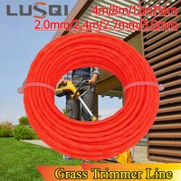 LUSQI 4m/8m/12m/16m*2.4mm/2.7mm/3mm Lawn Mower Cord Orange Nylon Spiral Lawn Mower Rope Mower Head Accessories