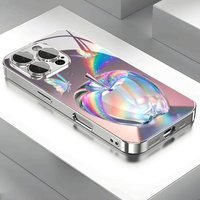 Colorful Butterfly For Apple Pattern Electroplated Glass Phone Case For iPhone 17 16 15 14 13 12 11 Pro Max Plus 16E 17Air Cover