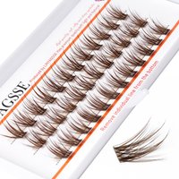 LINYAGSSE LN2350 brown eyelash Super Cluster Eyelash Extension Natural Mink Eyelash Individual Lashes Makeup Tools Cilias Volume