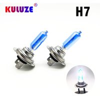 KULUZE 2pcs Crystal Super Bright White H7 Halogen Bulb 12V Car HeadLight Bulb h7 55w Halogen Lamp Car Light Source