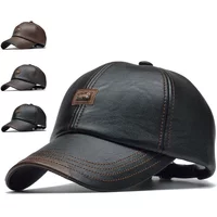 Unisex JAMONT Label Leather Baseball Caps Adjustable Casual Hats Spring and Autumn Outdoor Sunscreen Hat