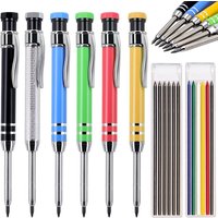Professional 42mm Long Nose Metal Carpenter Pencil or 2.8mm Refill Lead, Deep Hole Woodworking Engineering Marking Tool