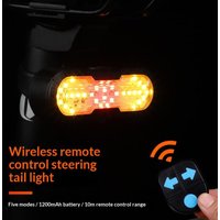 New 1 Set Wireless Remote Control Cycling Warning Taillight Bike Tail Light With Turn Signal Bicycle Lights For Night Riding