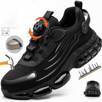Indestructible Steel Toe Work Shoes for Men Women Rotating Button Safety Shoes Lightweight Construction Work Safety Shoes