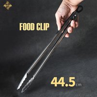 7-16Inch 430 SS BBQ Grilling Clip Tongs Kitchen Cooking Meat Salad Bread Spaghetti For Baking Camping Tools Barbecue Accessories