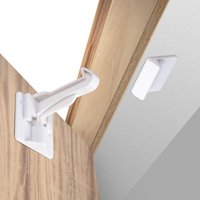 Baby Cabinet Latch Locks - No Drilling Tool-Free Installation Secure Locks for Most Cabinets Drawers with Countertop Overhangs