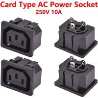 Universal 3Pin Black 10A 250V IEC320C13 C14 AC Power socket Copper PDU UPS Industrial Socket Panel Module Outlet