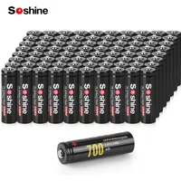 Soshine 100pc 3.2V 700mAh Rechargeable Battery AA 14500 LiFePO4 Battery 1000 Cycles Time for Wireless Mouse Flashlight Wholesale