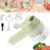 4 IN 1 Home Kitchen Electric Vegetable Cutter Food Peel Slicer Handheld Wireless Garlic Masher Food Chopper Meat Grinder