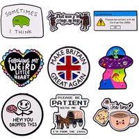 "I'm from the 1900s" Quotes Enamel Pin Brain Brooch For Coat Women's Brooches Britain Badges Fashion Jewelry Friends Gift