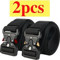 2-pack men's tactical belt, outdoor sports training quick release symmetrical buckle belt, unisex multi-functional durable belt