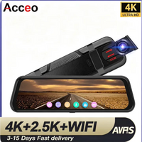 Acceo 4K+2.5K Mirror Dash Cam 5G WiFi ADAS Car DVR with Sony Sensor Night Vision Touch Screea Optional GPS Rear View Camera