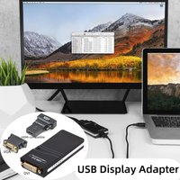 Convertisseur vidéo de carte graphique externe, Port USB 2.0 vers DVI/VGA/HD, adaptateur multi-affichage pour Windows MACOS PC moniteur projecteur