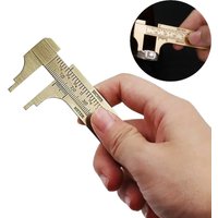 1pc Mini Brass Vernier Caliper 80/100mm, Dual Scale MM INCH for Precision Measurement, Jewelry Woodworking Craft Tool