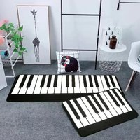 Piano Keyboard Carpet Living Room Kitchen Floor Mat Bathroom Bedroom Mattress Carpet Piano Black And White Classic Design