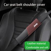 PU Leather seat belt shoulder set car accessories for Jeep Grand Cherokee Wrangler Renegade Rubicon Commander Compass Patriot