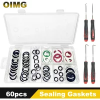 60pcs Automotive Air Conditioning Sealing Gaskets A/C Compressor Bonded Seal Washers Expansion Pipe Head Gaskets Car Accessories