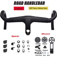 AliExpress NONE T1000 SLR 9 GEN7 Carbon Road Bicycle Handlebars Ultra Light Integrated Inner Cockpit 28.6mm Fork 380-440mm Bike Parts