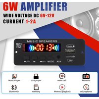 2*3W Amplifier MP3 Player Decoder Board 12V Bluetooth 5.0 6W Amplifier Car FM Radio Module Support TF USB AUX FM