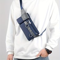 1pcs Crossbody Bag Coin Purse Oxford Fabric Business Style Color-Block Crossbody Waist Bag Document Organizer