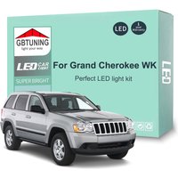 13Pcs Cars Accessories For Jeep Grand Cherokee WK 2005 2006 2007 2008 2009 2010 Canbus Dome Footwell LED Interior Light Bulb Kit