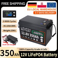 12V 24V 100Ah 150Ah 200Ah 300Ah 350Ah Bateria litowo-żelazowo-fosforanowa LiFePO4 z wbudowanym systemem BMS do użytku na zewnątrz, na kempingu, w wózkach golfowych, do przechowywania energii