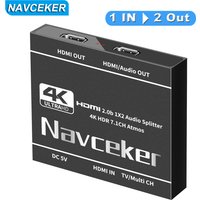 2025 Best HDMI audio extractor 4K 60Hz HDMI 2.0 Splitter 1 in 2 out 7.1 CH HDMI audio converter Amplifier for PS5 Xbox series X