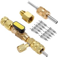 Outil d'installation de dissolvant de noyau de Valve R410A R22 avec Port double taille SAE 1/4 et 5/16 pour système HVAC R404A R407C R134A R12 R32 R600