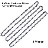 Garden Tool Parts Accessories 3pcs 8 Inch Chain Saw Blade 1/4" 47 Links Chain for Lithium Electric Chainaw
