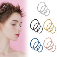 316L Surgical Stainless Steel Nose Rings Hoops, 20G 6mm 8mm 10mm Piercing Hoops Jewelry for Women Men Cartilage Tragus Helix