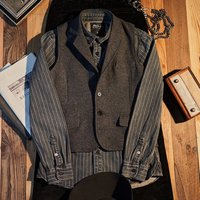 American-Style Retro Wool Herringbone Suit Vest Men's Gentleman Style Tweed Vest Jacket