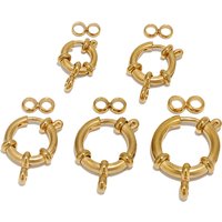4pcs Stainless Steel Round Spring Ring Clasps DIY Clavicle Necklace Hooks Jewelry Making 8 Connectors Findings Bracelet Supplies