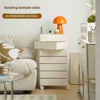 Movable Storage Rack Rotating Bedside Table Storage Cabinet Living Room Home Side Cabinet Multi-layer Snack Storage Cabinet