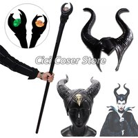 Halloween Cosplay Props Magic Wand Scepter With LED Light Wizard Staff Anime Evil Witch Cosplay Accessories Walking Stick Cane