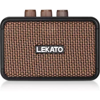 Lekato Guitar Amplifier AMP Dual Speakers with Clean Overdrive Effect Mini Guitar Speaker 5W Portable Practice Guitar Amp