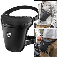 Men Motorcycle Waist Leg Bag Waterproof Bike Waist Leg Pouch Lightweight Casual Riding Thigh Bag Outdoor Sport Waist Pack Black