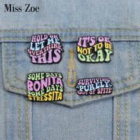 Colorful Quotes Saying Enamel Pins Custom Overthinker It's OK Brooches Lapel Badges Funny Jewelry Gift for Kids Friends