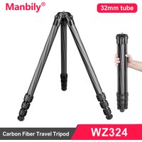 Manbily Heavy Duty Carbon Fiber Hunting tripods For Outdoor Shooting Birdwatch DSLR Max Load 20kg ,WZ-324PA without Ballhead