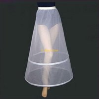 N58F Womens Bridal 2 Hoops A-Line Ankle-Length Full Slip Petticoat One-Layer Elastic