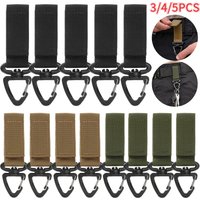 3/5pcs Military Tactical Hanging Buckle Nylon Molle Backpack Belt Buckle D-Shaped Outdoor Climbing Carabiner EDC Keychain Hook