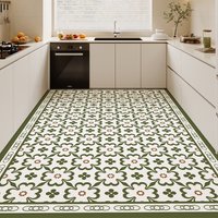 PVC Kitchen Floor Mat Waterproof Leather Carpet Checkered Pattern Long Foot Mats Non-slip Oil-proof Home Decoration Rug Alfombra