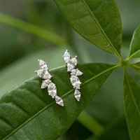 Huitan Dainty Stud Earrings with Crystal Cubic Zirconia Simple Stylish Ear Piercing Earrings for Women Trendy Jewelry Drop Ship