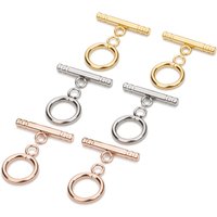 4 Sets Stainless Steel OT Clasps Buckle Round Toggle Clasp Loop Connectors for Jewelry Making DIY Bracelet Necklace Accessories