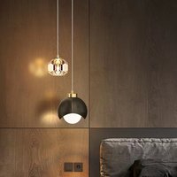 Moderne Simple cristal suspension de luxe chambre chevet suspension lampe nordique minimaliste longue ligne salon décor à la maison